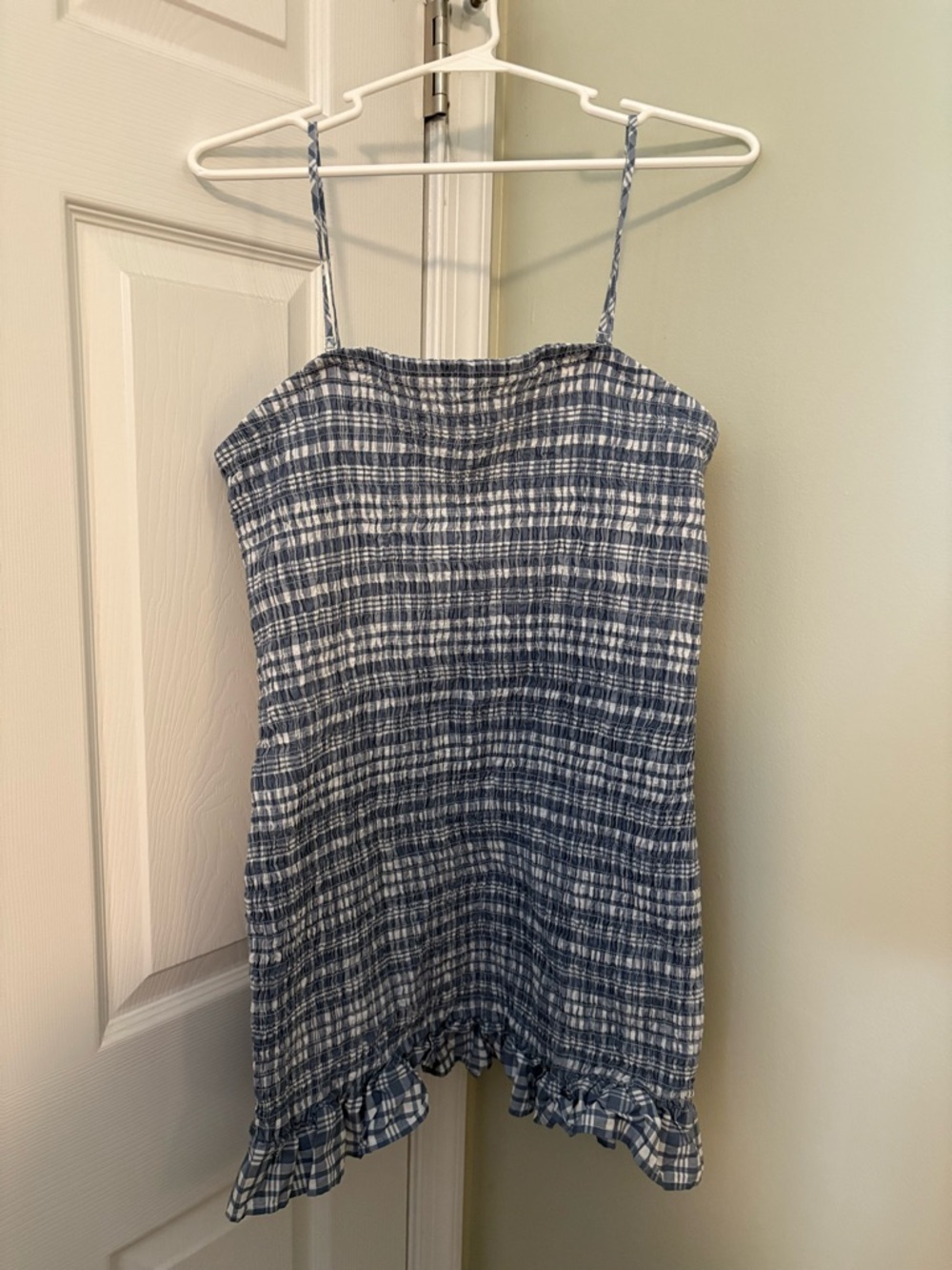wild fable Blue and White Gingham Smocked Sundress